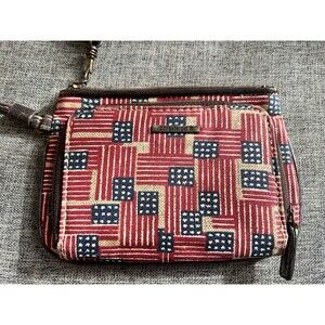 Longaberger Homestead Wristlet Old Glory American Flag Wallet